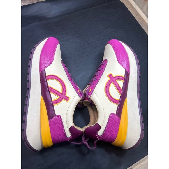 Nicki Minaj ITTY BITTY PIGGY Sneakers Size 9 Purple Cream Bio Leather Retro - Picture 10 of 11